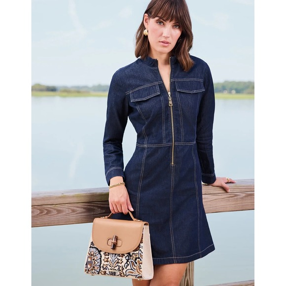 Morgan & Co. Dresses & Skirts - Spartina 449 Morgan Dark Blue‎ Y2K Old Money Denim Quiet Luxury L Urban Dress